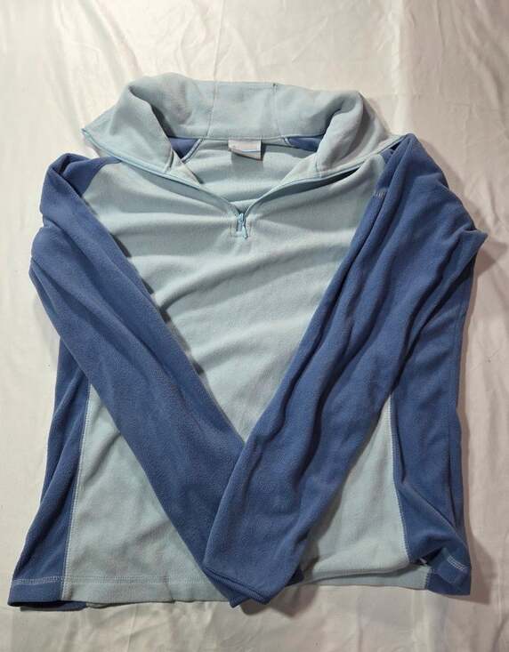 Columbia Tops - Columbia Fleece Quarter Zip Pullover Size L Blue Two-Tone